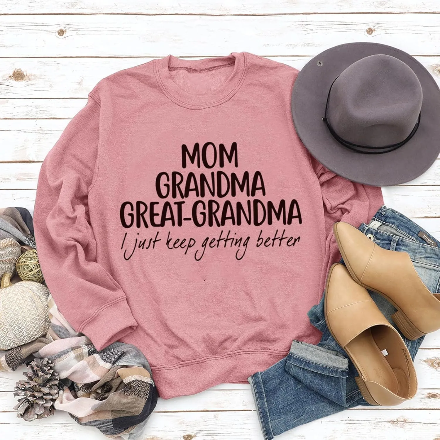 Womens Great Grandma Sweatshirt Crewneck Casual Pullover Loose Comfy Grandma Gifts Shirts Top