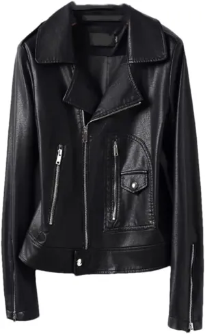 Womens Moto Biker Sheepskin Leather Jackets Short Diagonal Zipper Sheepskin Casual Jackets Coats