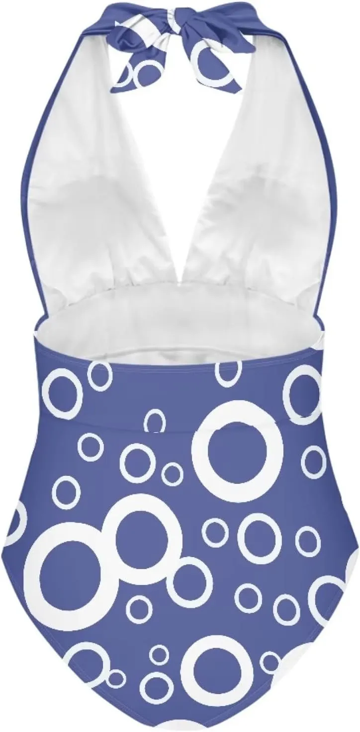 Women's One Piece Swimsuits Tummy Control Bathing Suits Push Up Bathingsuits Padded Swim Suits Geometric Pattern