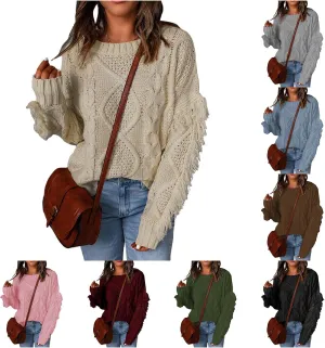 Womens Oversized Fuzzy Knit Sweater Mock Neck Comfy Loose Knitted Pullover Tops Warm Fleece Jumper Tops