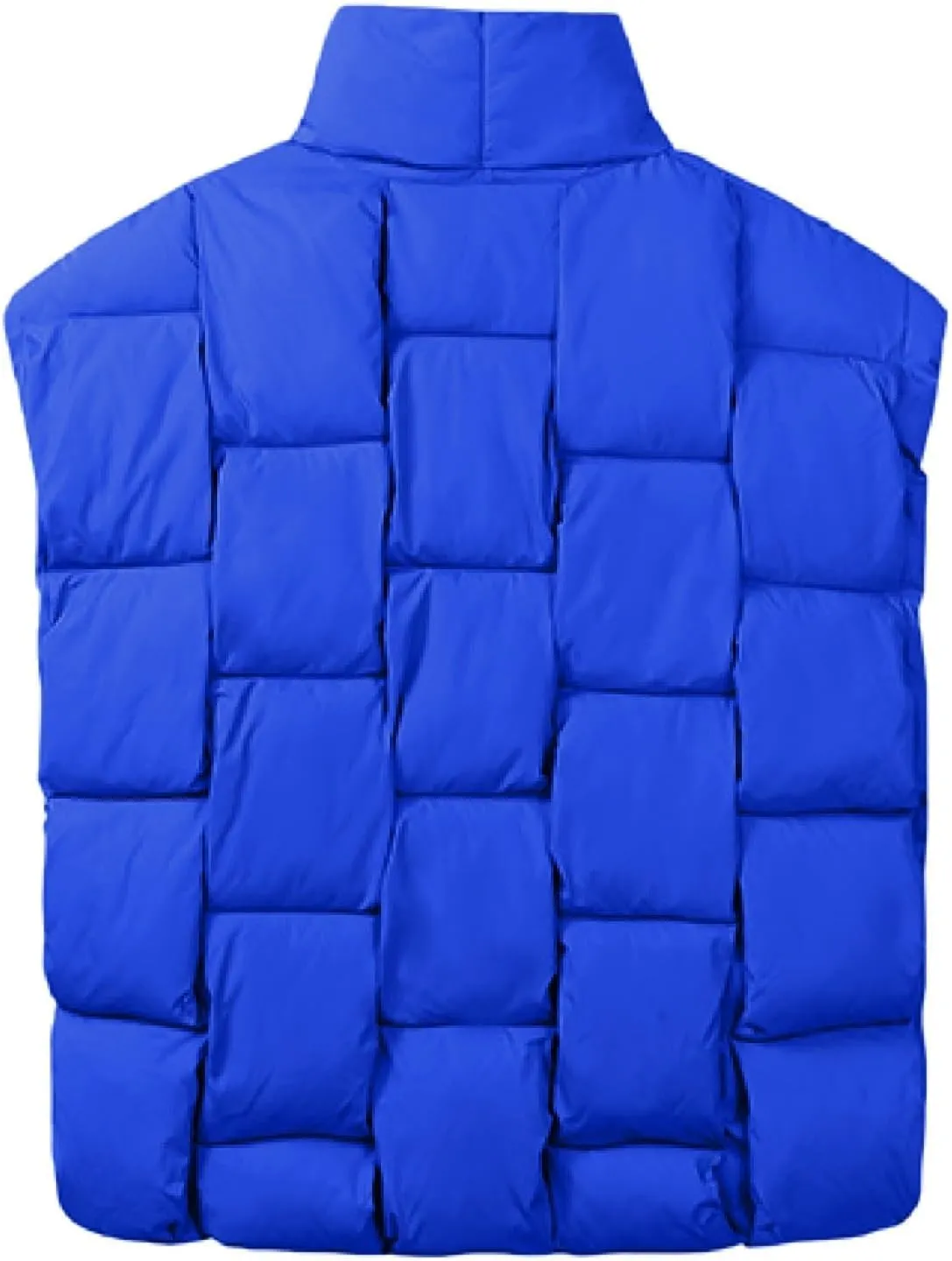 Womens Puffer Vest Oversized Down Jacket Stand Collar Lightweight Warm Winter Coat Sleeveless Zip Up Bubble Outwear