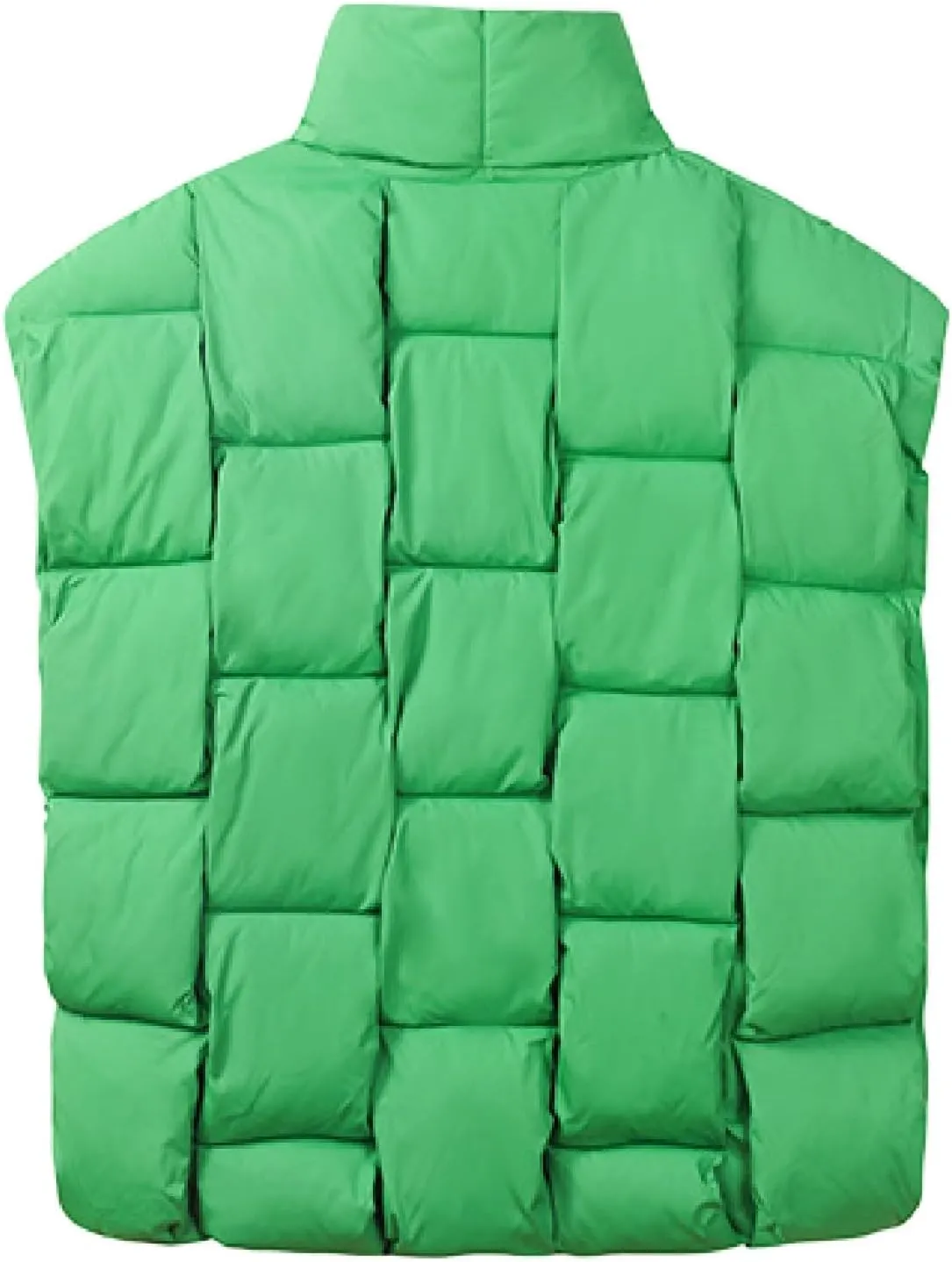 Womens Puffer Vest Oversized Down Jacket Stand Collar Lightweight Warm Winter Coat Sleeveless Zip Up Bubble Outwear