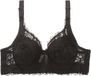 Women's Push Up Bra Floral Lace Comfort No Padded Wireless Bra Plunge Lift Up Sexy Lingerie Brassiere Bralette