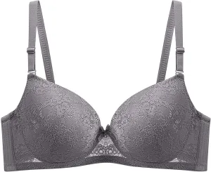 Women's Push Up Lace Bra Underwire Anti-Sagging Full Coverage Bras Sexy Plus Size Low Support Everyday Bralette