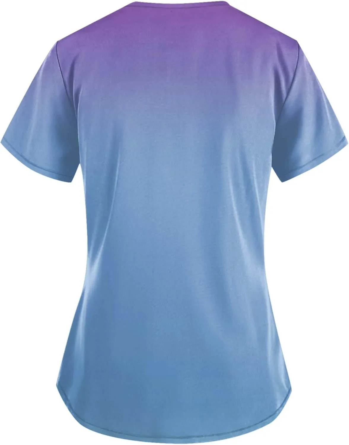 Womens Scrub Tops Print V Neck Short Sleeve Nurse Tops Casual Medical Work Uniform With Pockets