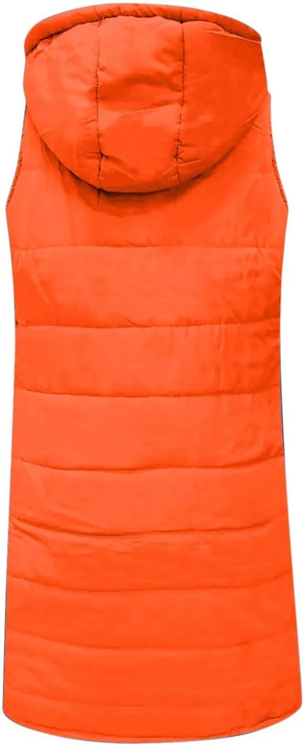 Women's Sleeveless Down Parkas Jackets Warm Winter Vest Coats for Women Long Jacket Plus Size Hooded Puffer Coat