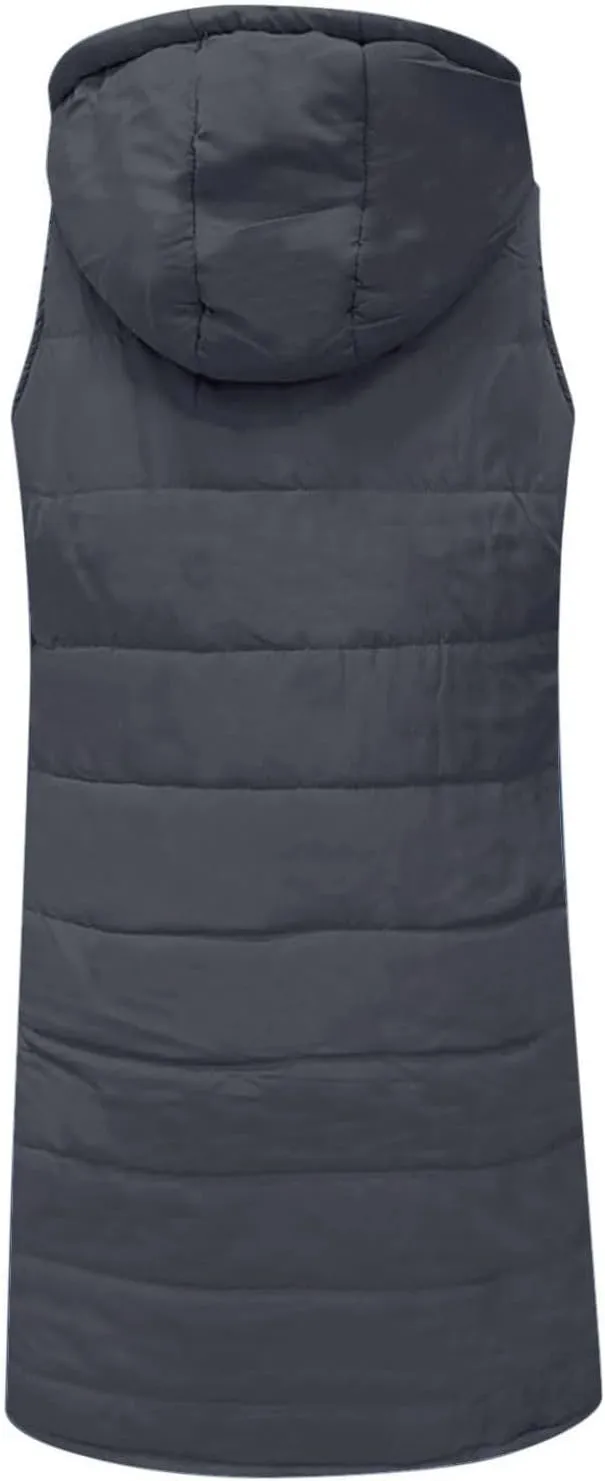 Women's Sleeveless Down Parkas Jackets Warm Winter Vest Coats for Women Long Jacket Plus Size Hooded Puffer Coat