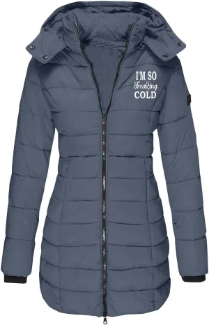 Women's Slim Fit Winter Puffers Long Sleeve Hooded Parkas Full Zip Down Coats Thicken Padded Jackets Quilted Anoraks