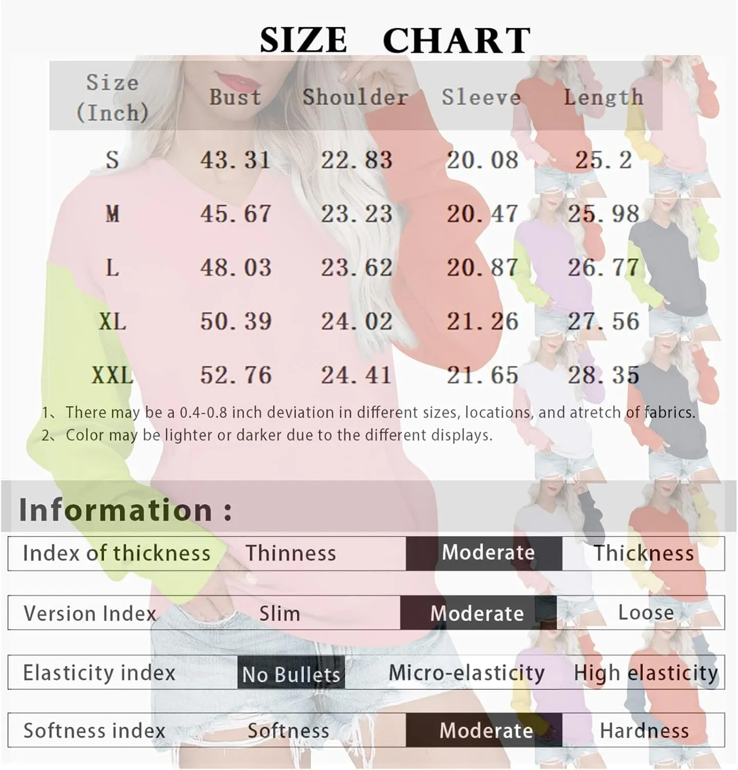 Womens Tops Casual Long Sleeve Shirts Oversized Color Block Outfits Basics Crewneck Pullover Sweatshirts