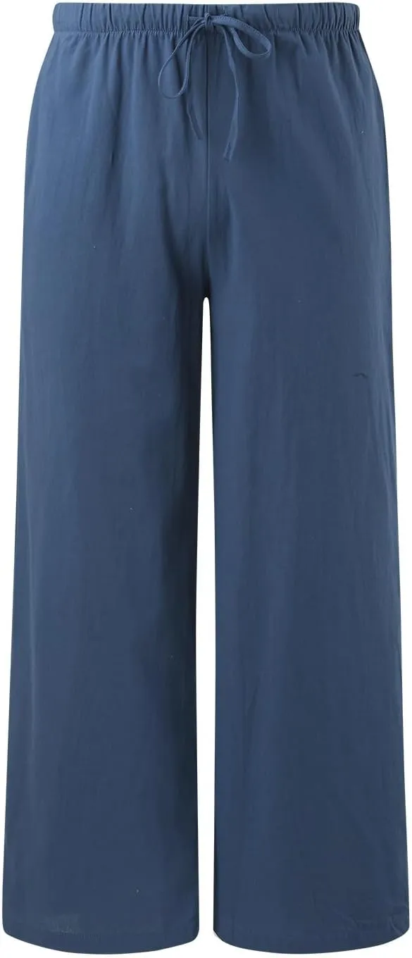 Women's Wide Leg Pants Winter ightweight Outfits Thermal with Pockets Water Resistant Elastic Waist