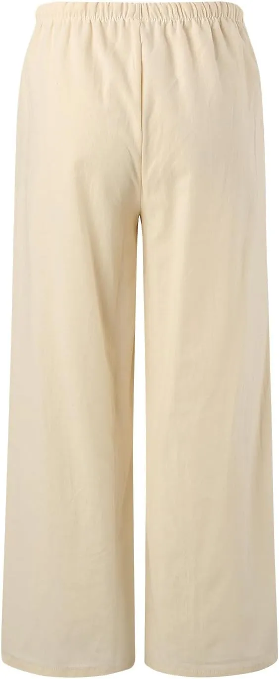 Women's Wide Leg Pants Winter ightweight Outfits Thermal with Pockets Water Resistant Elastic Waist