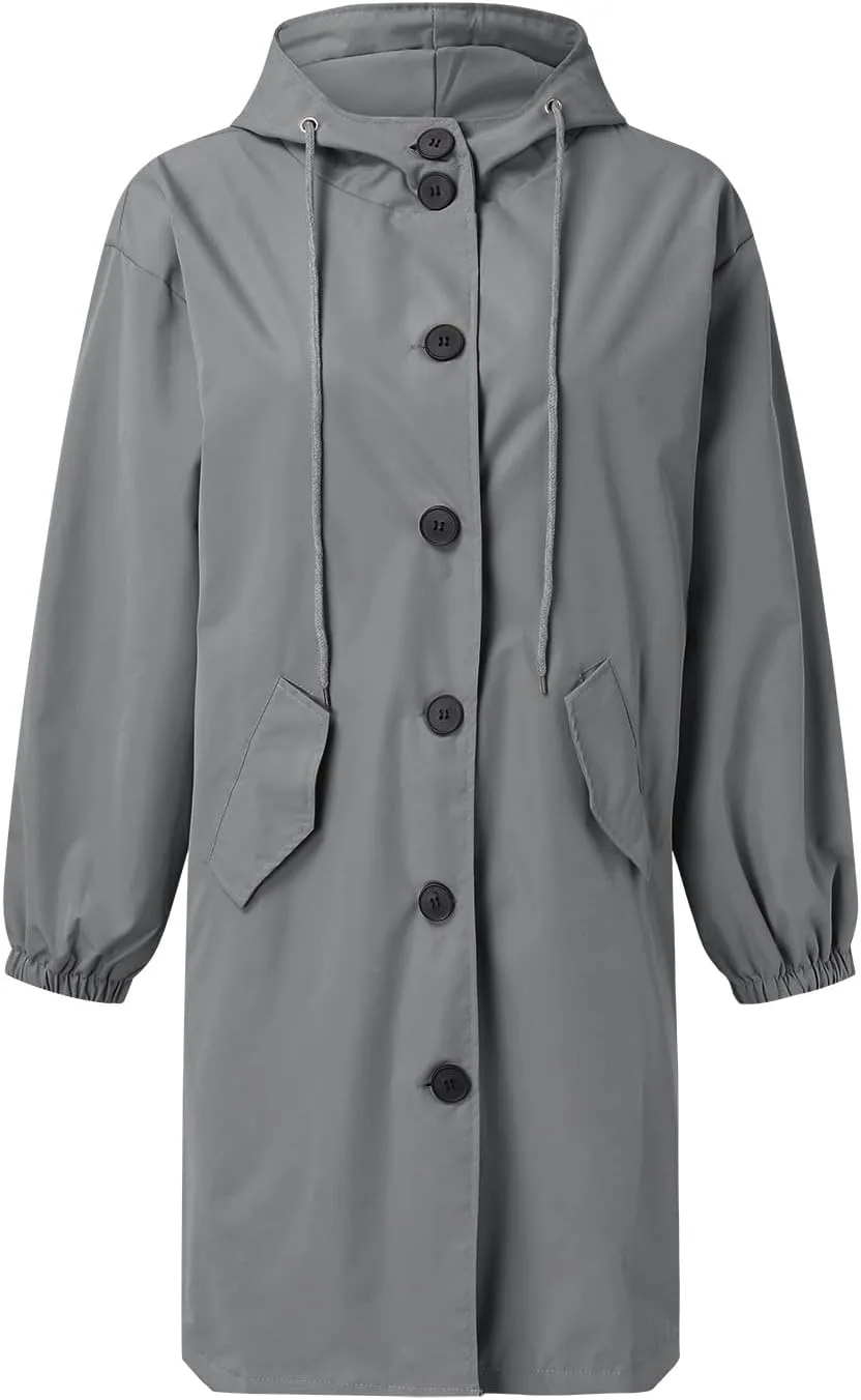 Women's Winter Wool Mid-Long Coat Notch Lapel Single-Breasted Trench Coat Outwear