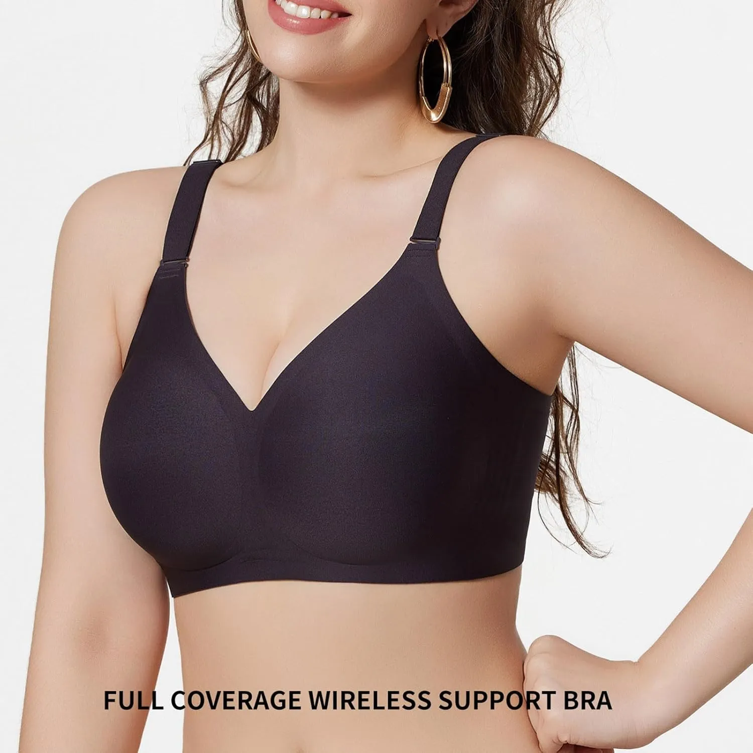 Women's Wireless Bras with Support and Lift High Support Sports Bras for Women Soft Seamless Full Coverage Bra
