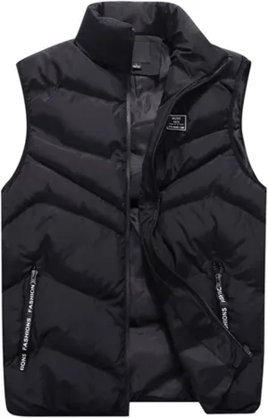Ymosrh Men's Puffer Vest Outdoor Casual Stand Collar Vests for Padded Jacket Coat Vest Light, S-4XL