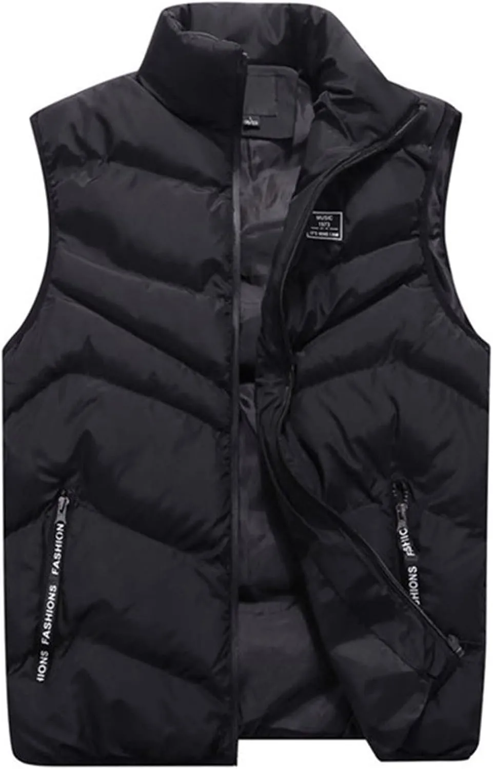 Ymosrh Men's Puffer Vest Outdoor Casual Stand Collar Vests for Padded Jacket Coat Vest Light, S-4XL